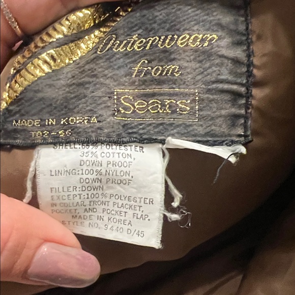 Vintage Sears Down Puffer Jacket Men’s Large – Olive Green Winter - Picture 4 of 13